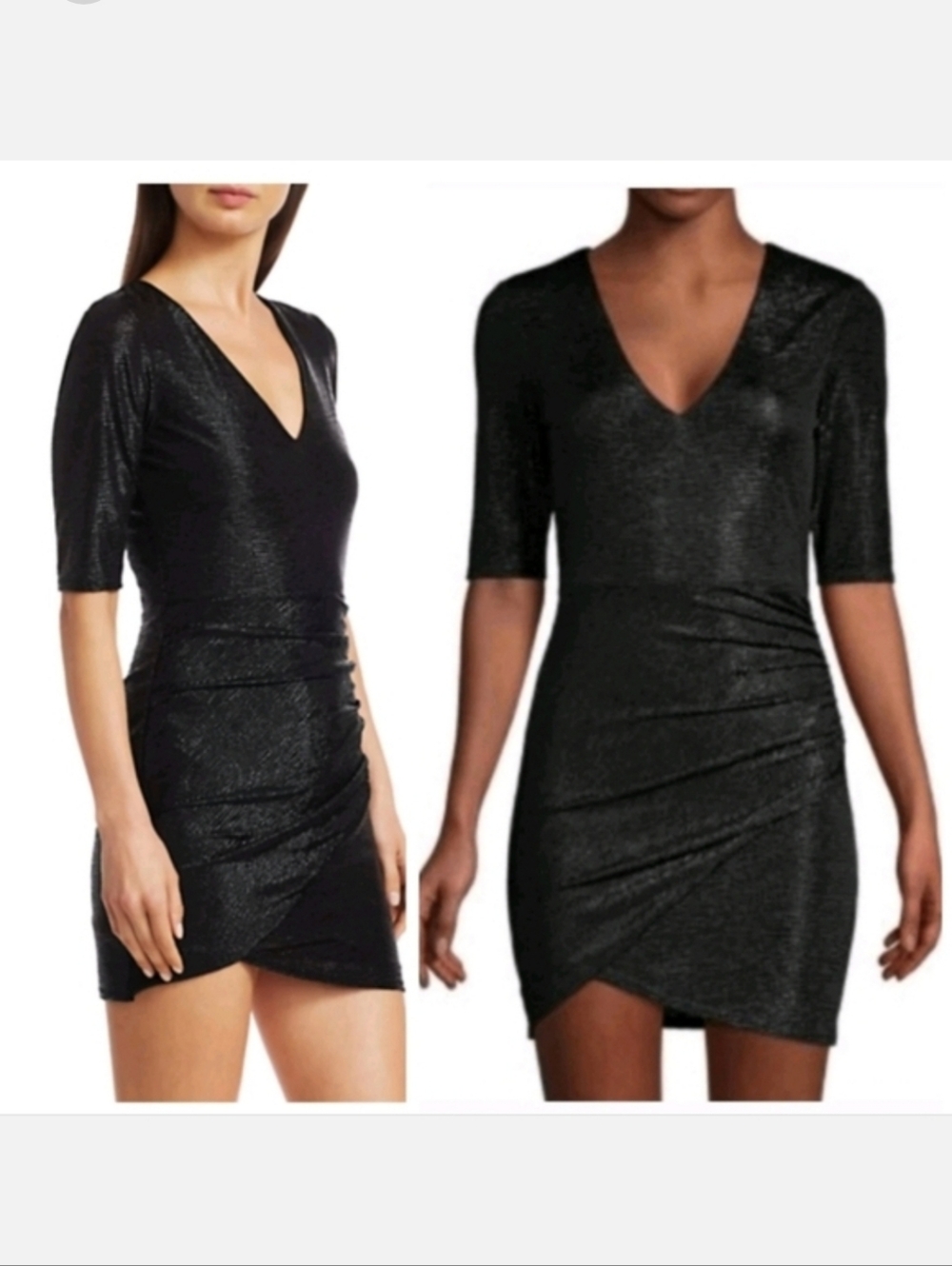 Alice + Olivia Judy Ruched Metallic Dress Size 10 NWT